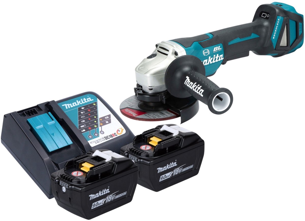 Makita DGA 517 Z Accu haakse slijper 18 V 125 mm borstelloos solo - zonder accu, zonder lader