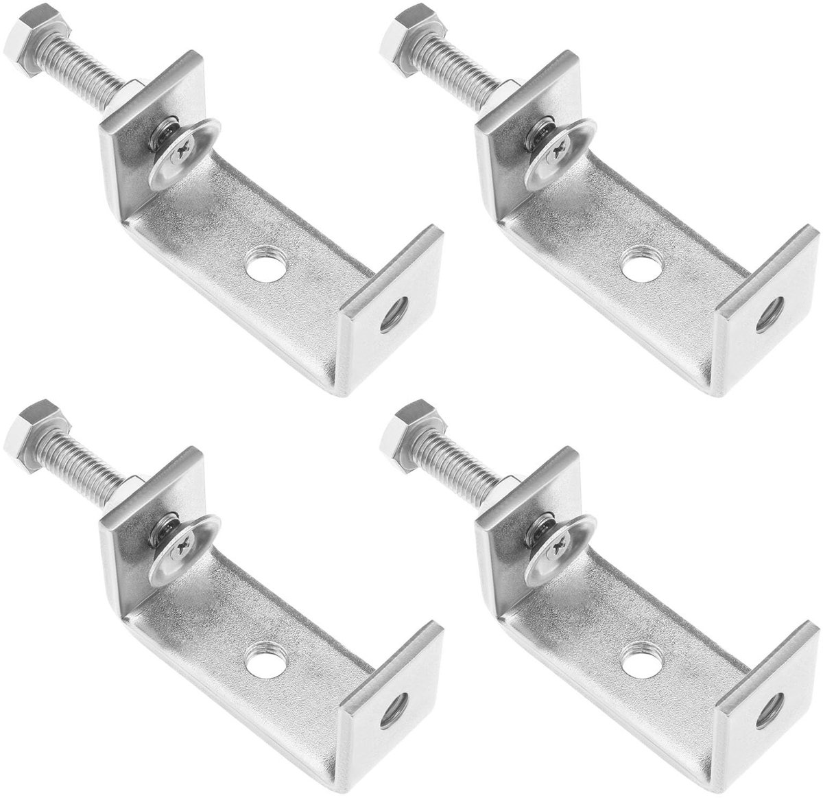 Dailygoods- C-klem Heavy Duty - 4x Bevestigingsklemmen - 304 Roestvrij Staal - Opening 65mm - Verstelbaar 35-60mm - Duurzaam en Corrosiebestendig - Bevestigingsklem