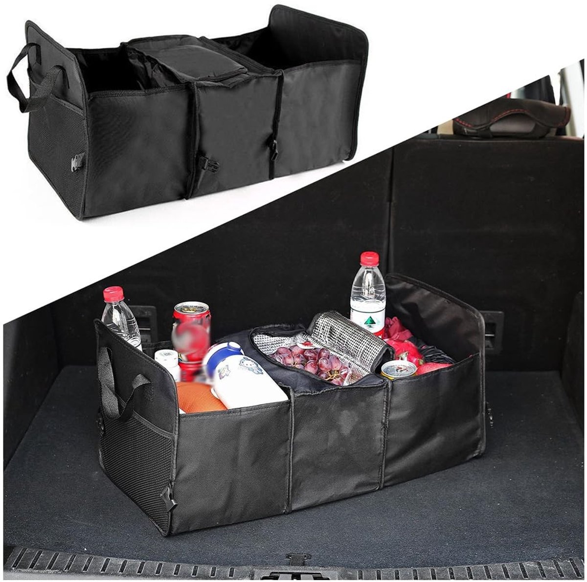 Dailygoods- Auto Opbergdoos Geïsoleerd - Opvouwbaar - Auto Organizer Kofferbak - Auto Vuilbak - Auto Organizer Achterbank - 60x31x28cm