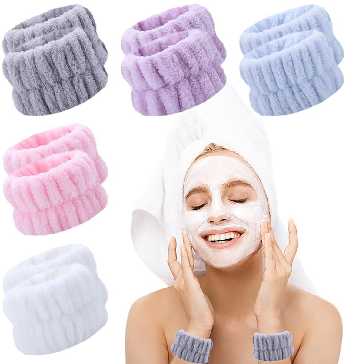 Dailygoods- Polsband 10 Stuks - Microvezel Absorberend - Zacht en Comfortabel - Veelkleurige Polsbanden - Perfect voor Bad/Douche - 4 x 10 cm - Wasband