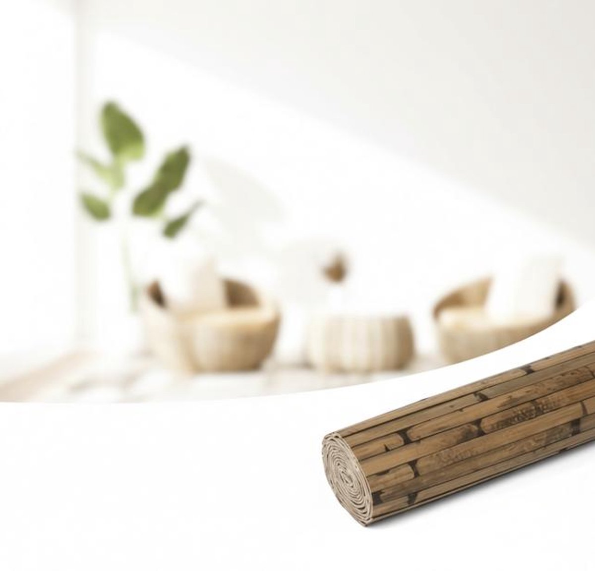 Maison Elara Bamboe Wandpaneel 30x244 cm Donker Gebrand - Natuurlijke Interieur Decoratie, Hernieuwbare Paal Wrap Lambrisering