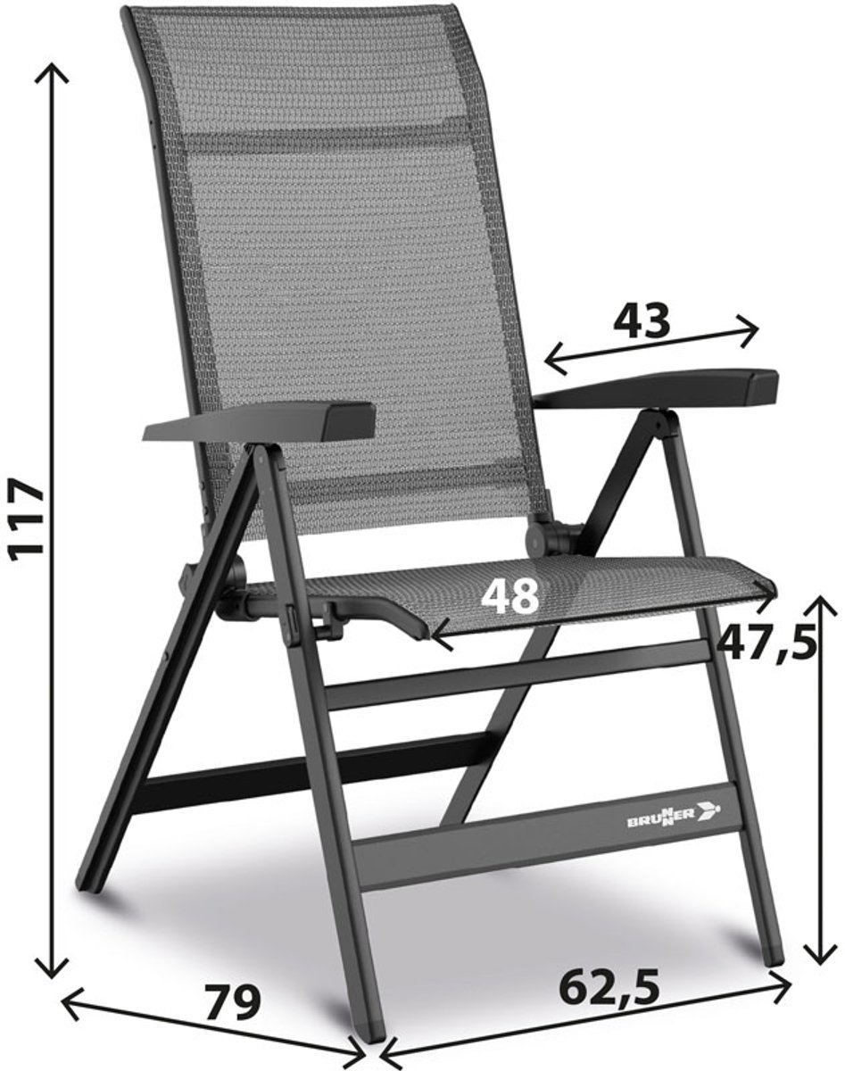 Brunner Travelounger Air - stoel medium grijs