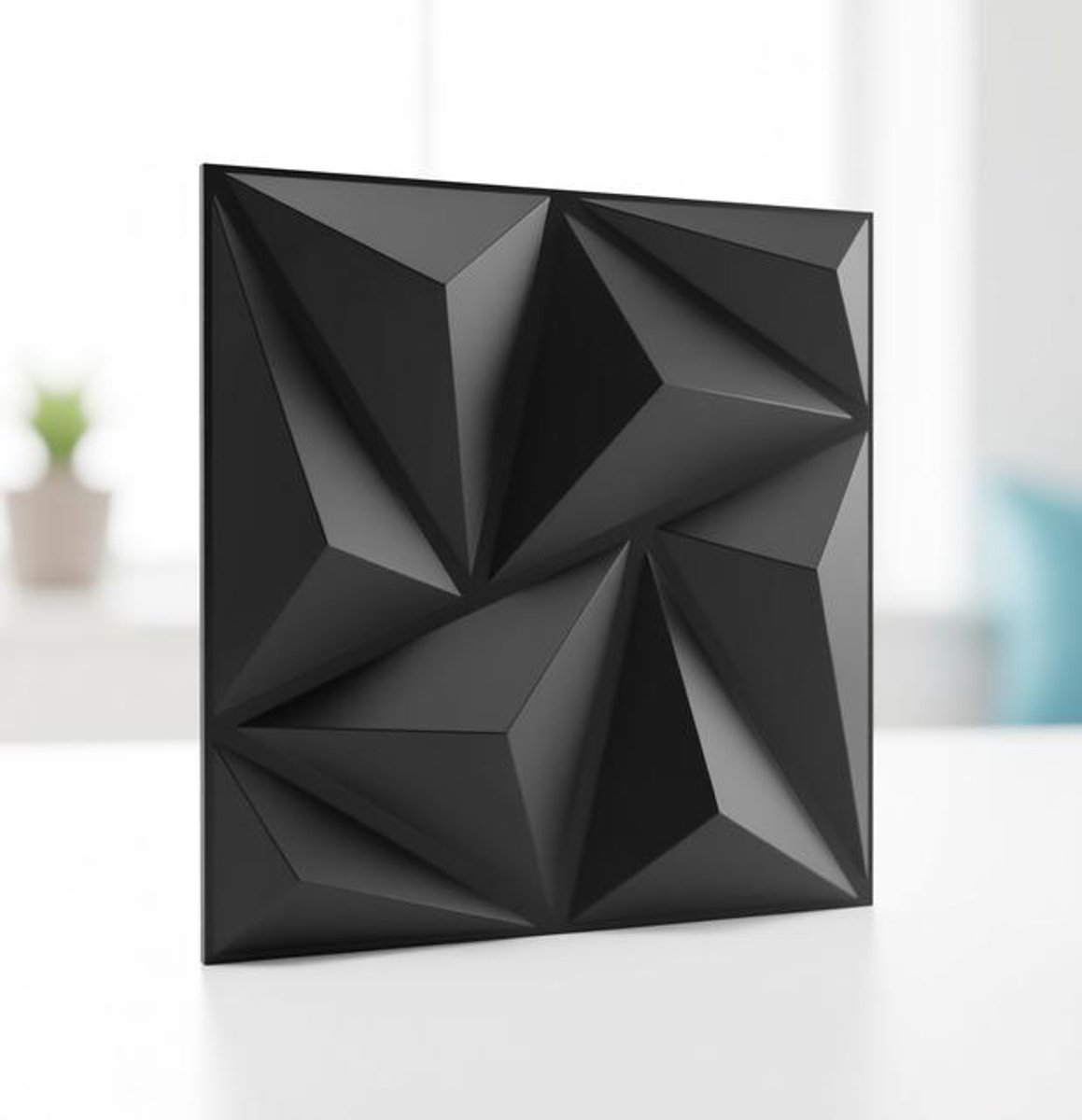 Maison Elara - Zwarte decoratieve 3D wandpanelen - Set van 20 stuks - PVC interieur wanddecoratie - 1,8 m² oppervlakte