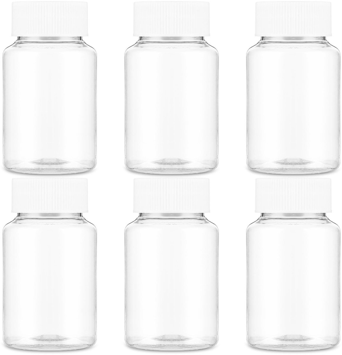 BRENZOOS- Medicijnfles 150ml - 6 Stuks - Transparant - Opslag voor Medicijnen/Candy - Lichtgewicht - Schokbestendig - Tabletcontainer