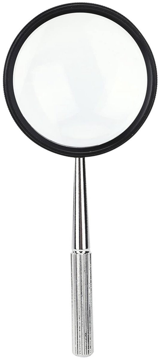 BRENZOOS- Loep 35 x 50 mm - Metalen Loep - Vergrootglas voor Identificatie - Lezen van Teksten - Geschikt voor Sierstempels - Afstand 3-5 cm
