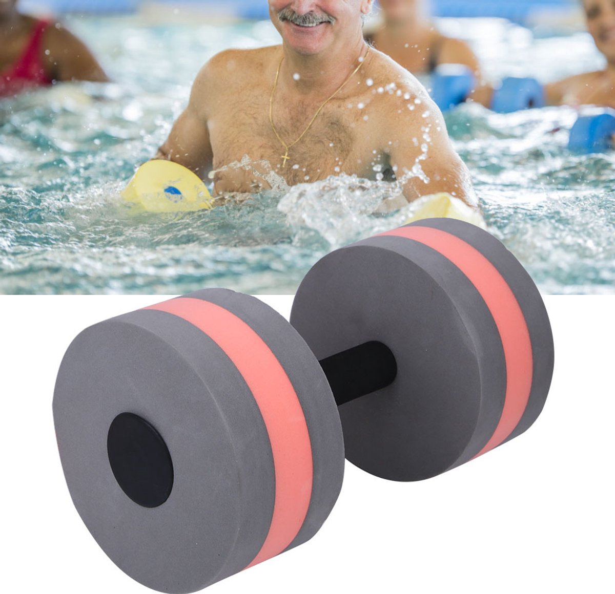 Zwemmend Halters EVA - Grijs/Rood voor Fitness & Aquafitness