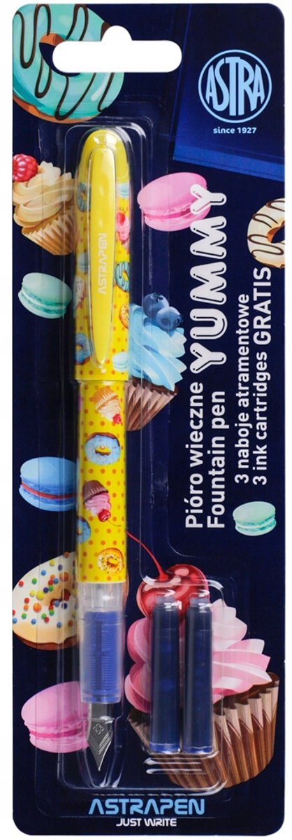 Astra Yummy Vulpen Geel Donuts + 3 Gratis Inktpatronen