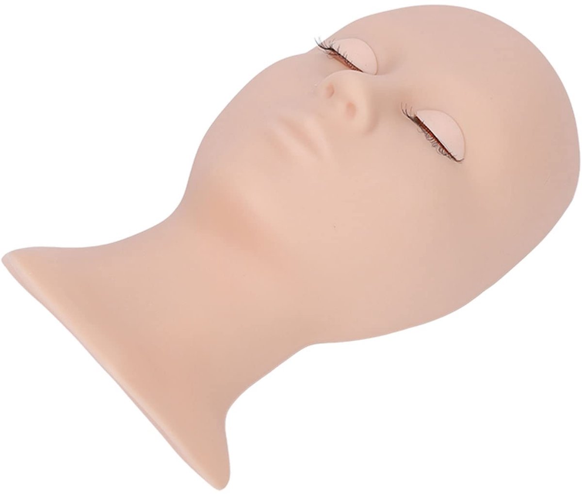 Dailygoods- Wimper Mannequin Hoofd - Wasbaar - Zachte Siliconen - Herbruikbaar - Oefenmodel - 28 x 14 x 10 cm - Voor Schoonheidstraining - Make-uppop