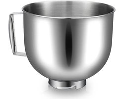 Roestvrijstalen mengkommen met handvatten, Geschikt voor Classic 4.5Q Geschikt voor Artisan 5QT series, verkrijgbaar als vervangend accessoire voor mixers, vaatwasmachinebestendig.