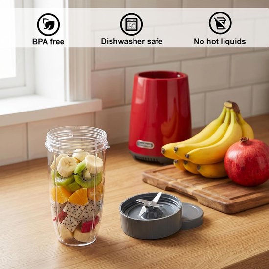 2 stuks bekers voor NutriBullet Pro 900 950 ml (32 oz), bekers compatibel met NutriBullet 900 W/600 W elektrische blenders — afbeelding 2