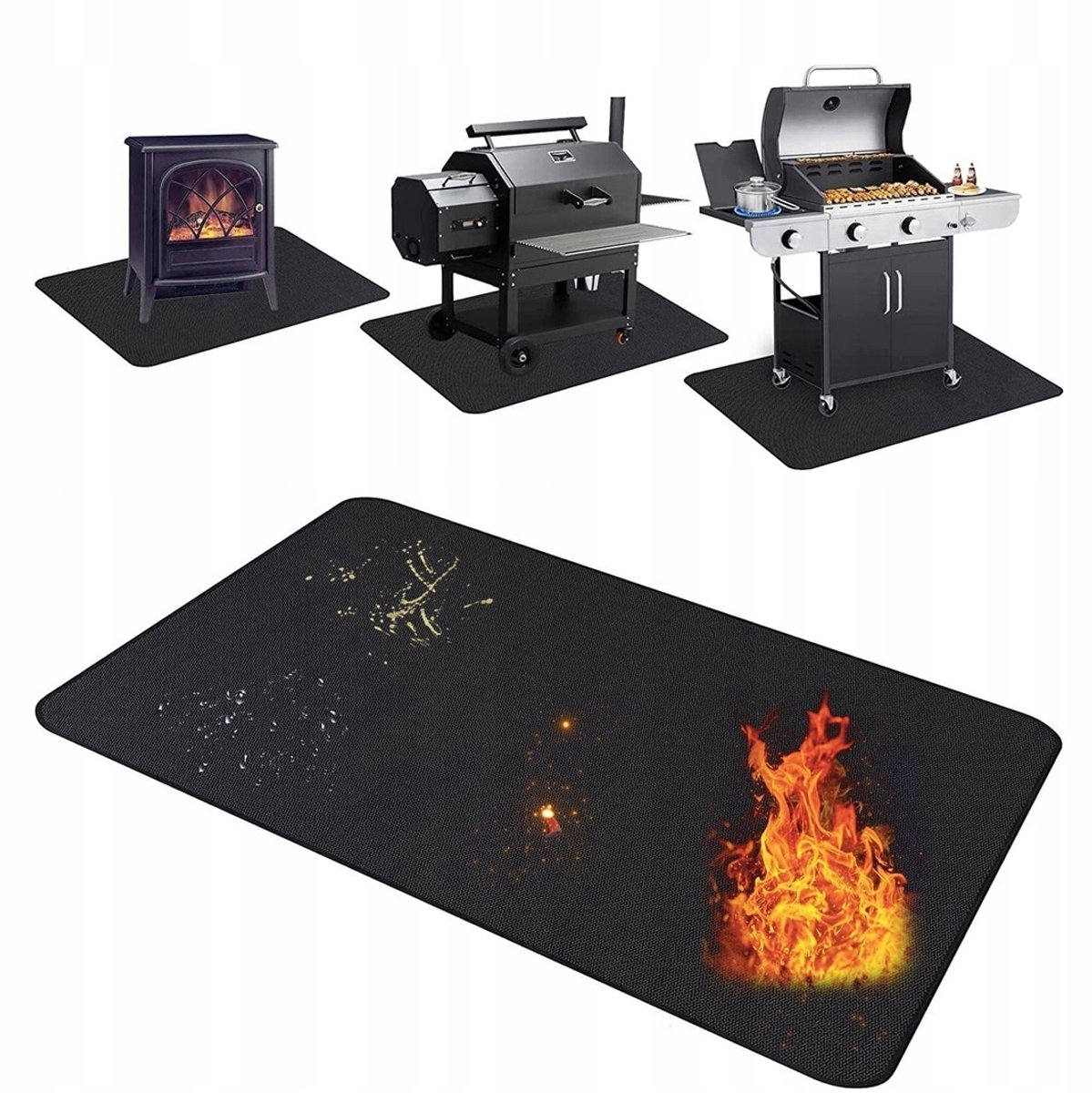 Hittebestendige Mat voor Onder Terrashaard, Grill & Oven 60x40cm
