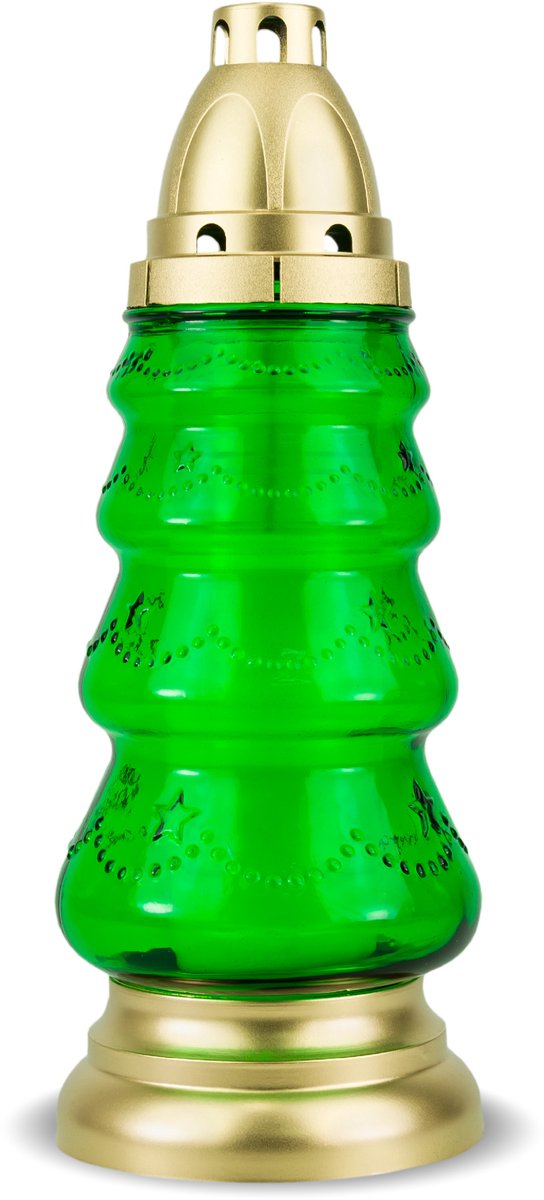 Groene Kerstboom Znicz 29 cm met Verwisselbare Vulling - Kerstdecoratie