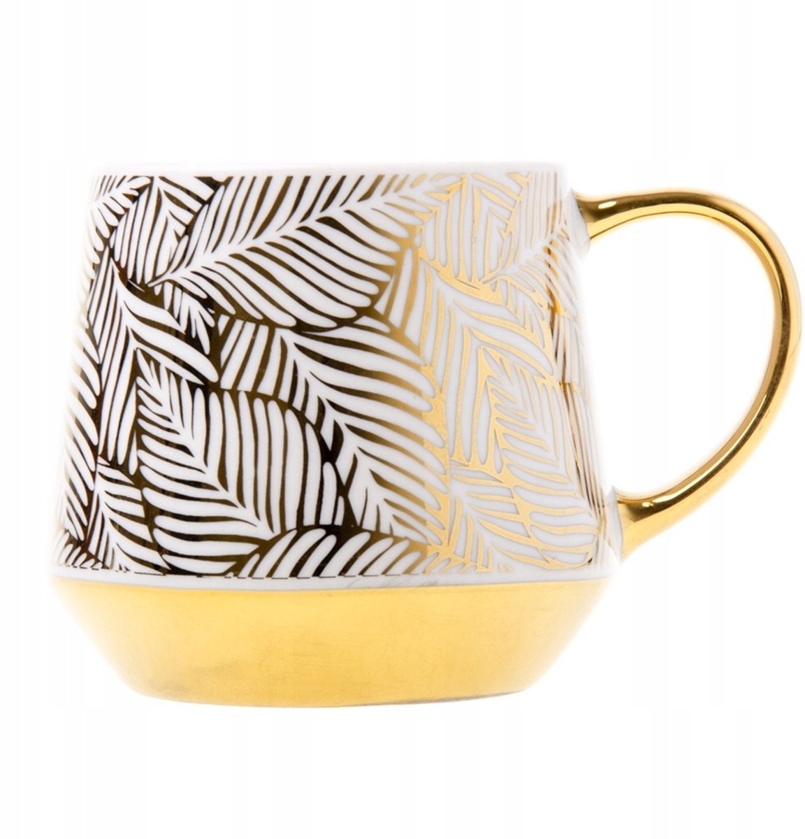 Luxe Porseleinen Mok met Gouden Bladeren - 460ml - Cadeau