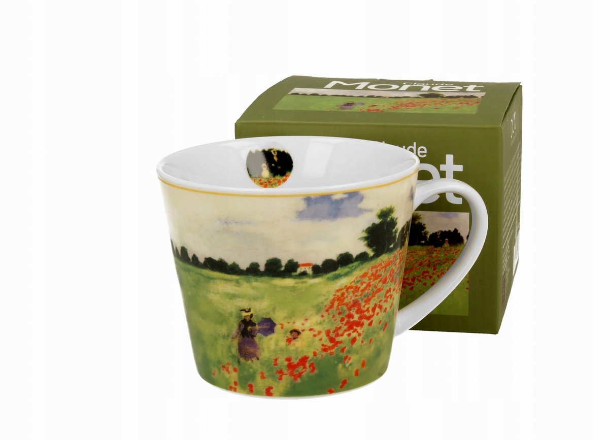 Duo Mok Poppy Field - Porselein, Geïnspireerd door Monet (600ml)