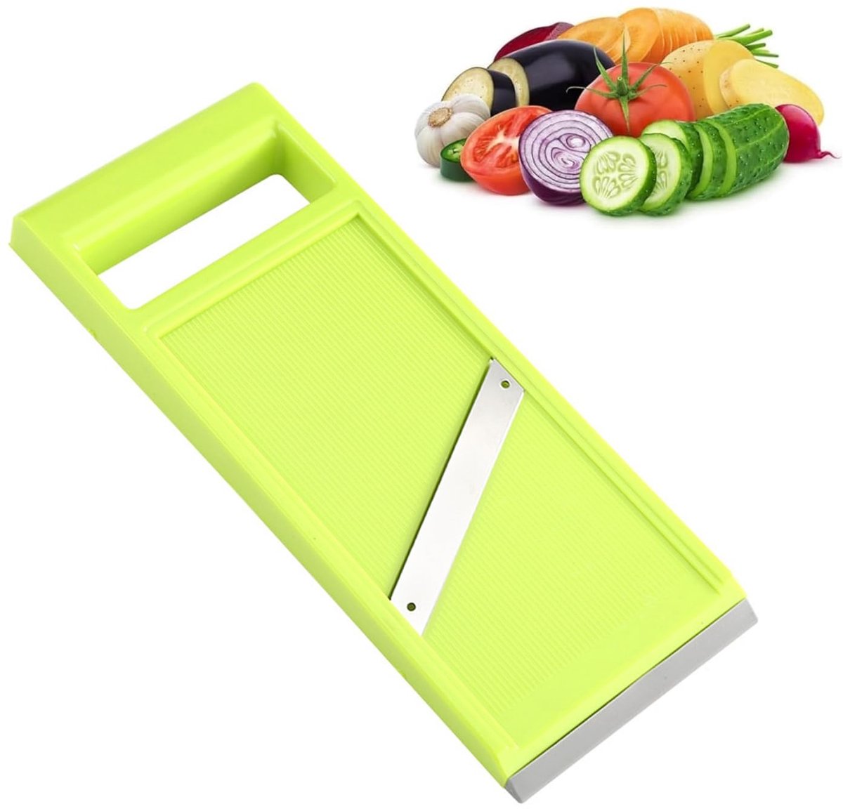 Dailygoods- Groentesnijder Duurzaam - Draagbare Mandoline - Keukensnijder - Multifunctioneel - Ergonomische Handgreep - Vaatwasserbestendig - Snijder
