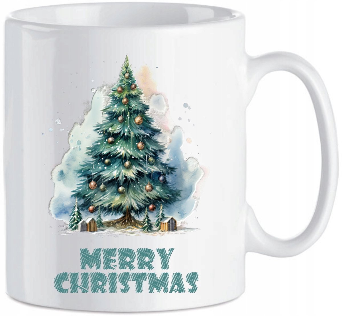 Keramische Mok 330 ml - Kerstboom & Merry Christmas - Ideaal cadeau