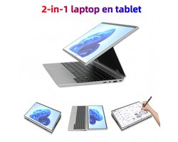 14" Touchscreen Laptop, Intel N5105, 16GB RAM, 1TB SSD, RGB Regenboog Backlit Toetsenbord met Ronde Toetsen, Vingerafdruksensor, 180° Klapbaar, Ingebouwde Stand, IPS 1920x1200, 92% Schermrandloos – Windows 11