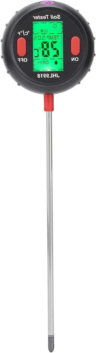 Bodemvochtmeter PH-tester - Bodemtester Planten - Plantenverzorging Tuin - 5-in-1 Functies - Ca. 29cm - Grijs