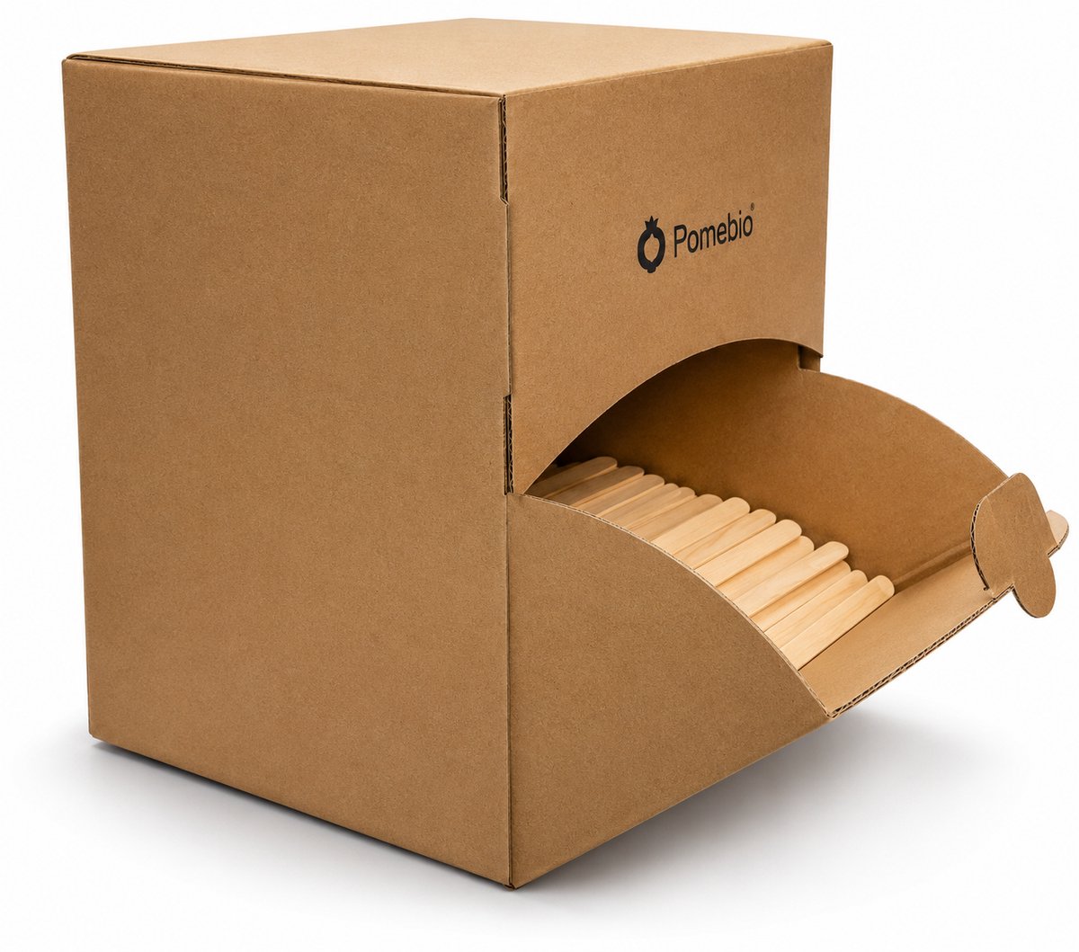 Pomebio houten roerstaafjes - 14 cm - 2000 stuks in dispenserbox