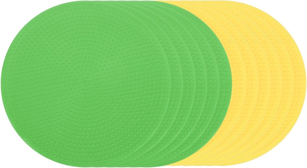 Vloermarkeringen - Sportstippen - Behendigheidstraining - Antislip ontwerp - 10 cm 12 stuks - Geel Groen