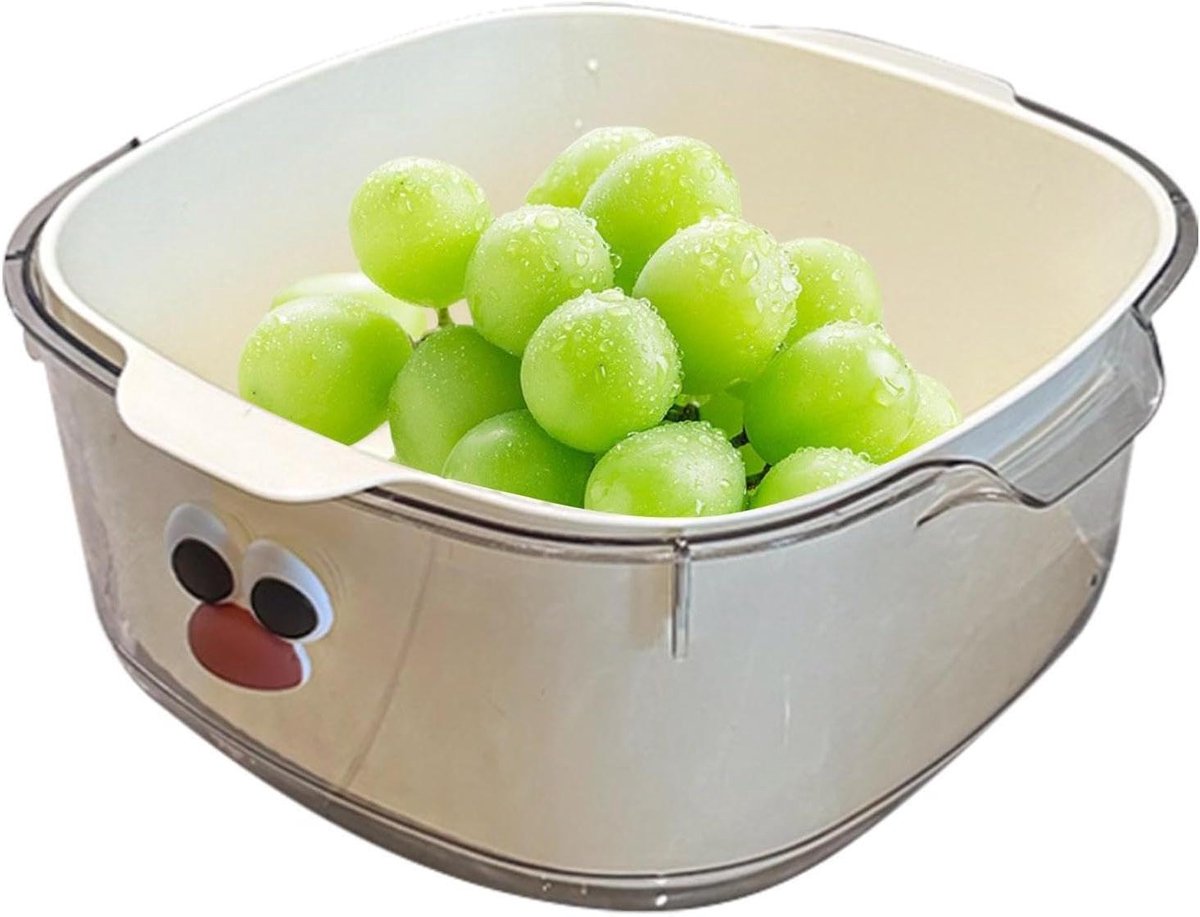 Vergiet met Kom - Afvoerbak Keuken - Groente Wassen - Dubbellaags Ontwerp - 185 cm Lengte - Wit