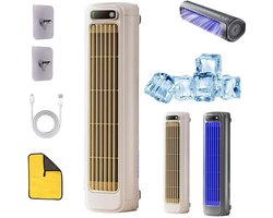 Draagbare Airconditioner - Luchtkoeler - Persoonlijke Koeling - Bladloos Ontwerp - 700 Gram - Abrikooswit