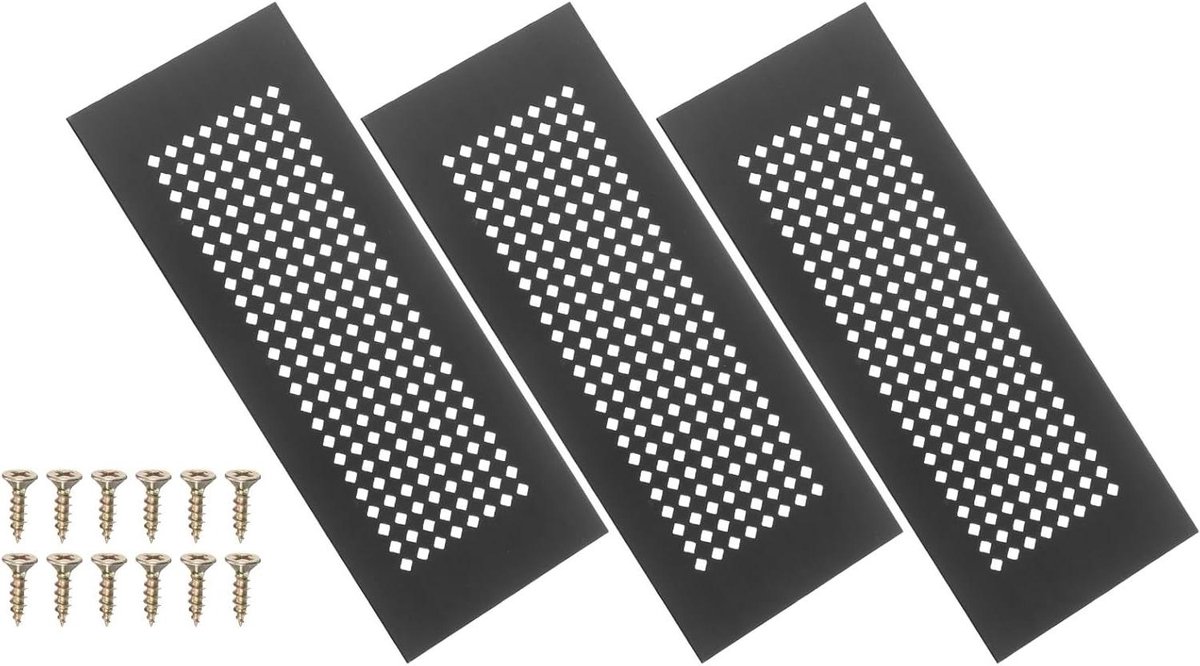 Ventilatierooster - Luchtuitlaat - Ventilatie Verbeteren - Corrosiebestendig Aluminium - 20 x 8 cm - Zwart
