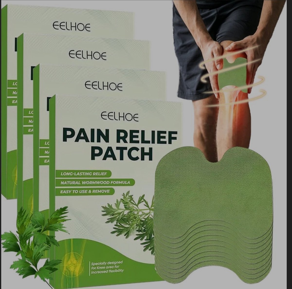 40 Pieces Herbal Knee Pain Relief Instant Thermal Patches for Arthritis, Pain, Swelling and Stiffness, Effectively Relief