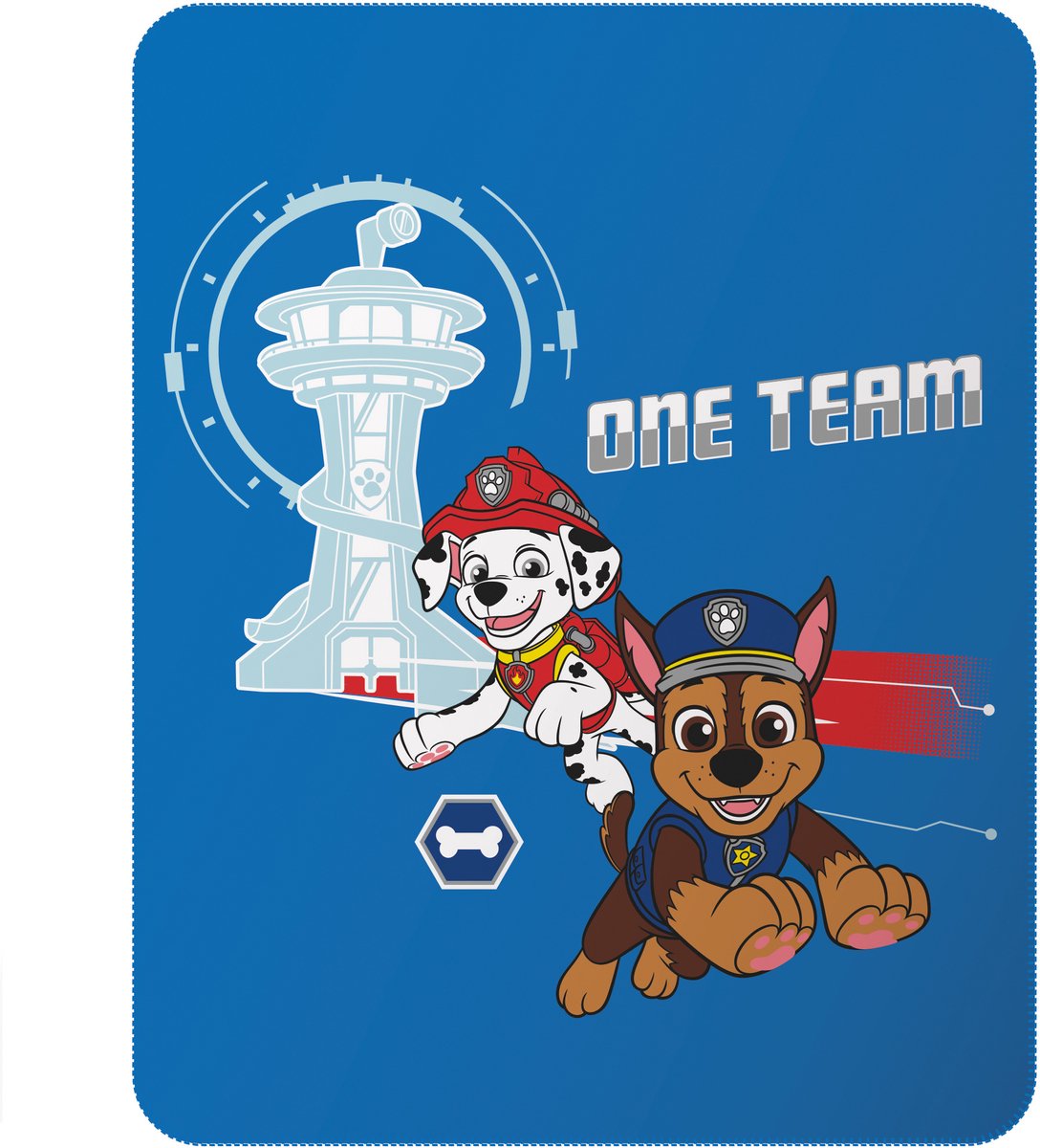 PAW Patrol Fleece deken One Team - 110 x 140 cm - Polyester Blauw
