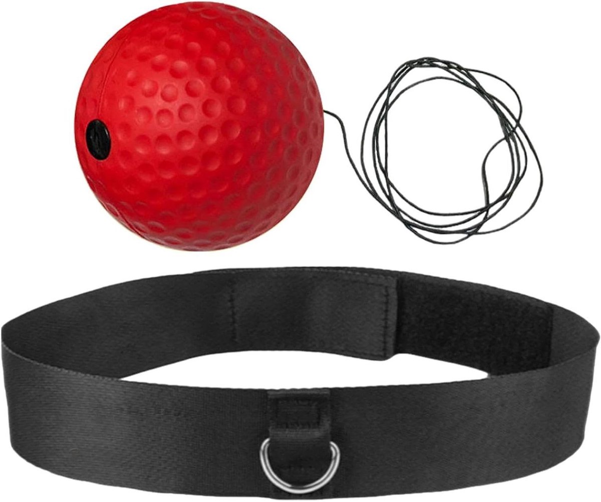 Boksbal Hoofdband - Reactie Bal - Coördinatie Trainen - Verbeter Reflexen Snelheid - Verstelbaar - Rood