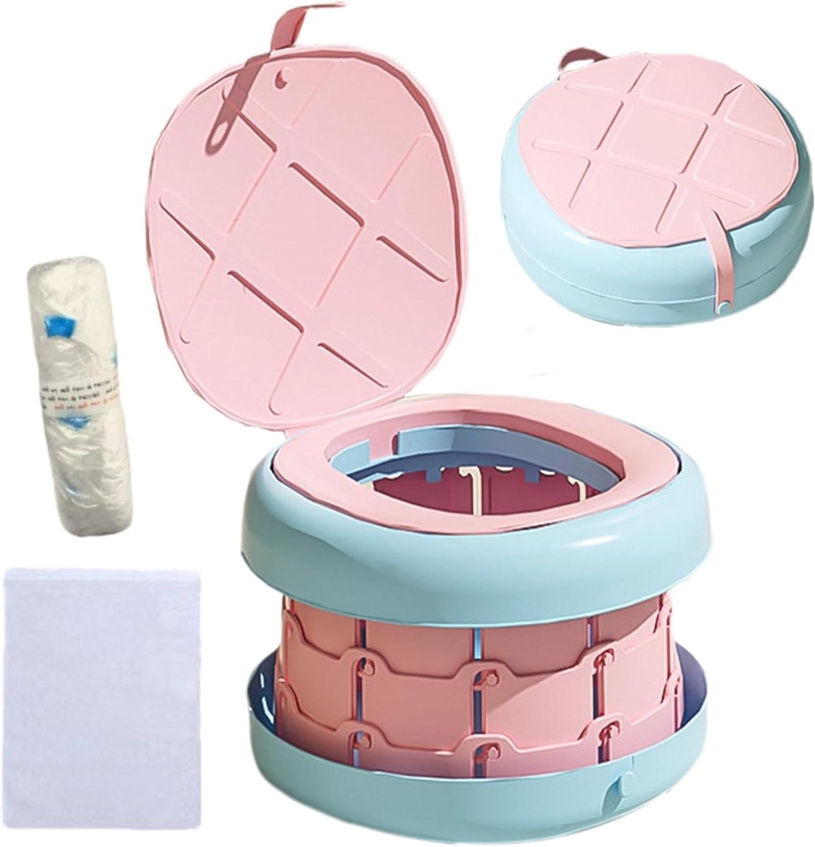 Draagbaar Potje - Opvouwbaar Toilet - Kinderen Onderweg - Verhoogde Stabiliteit - 28.3 x 11.7 cm - Meerkleurig