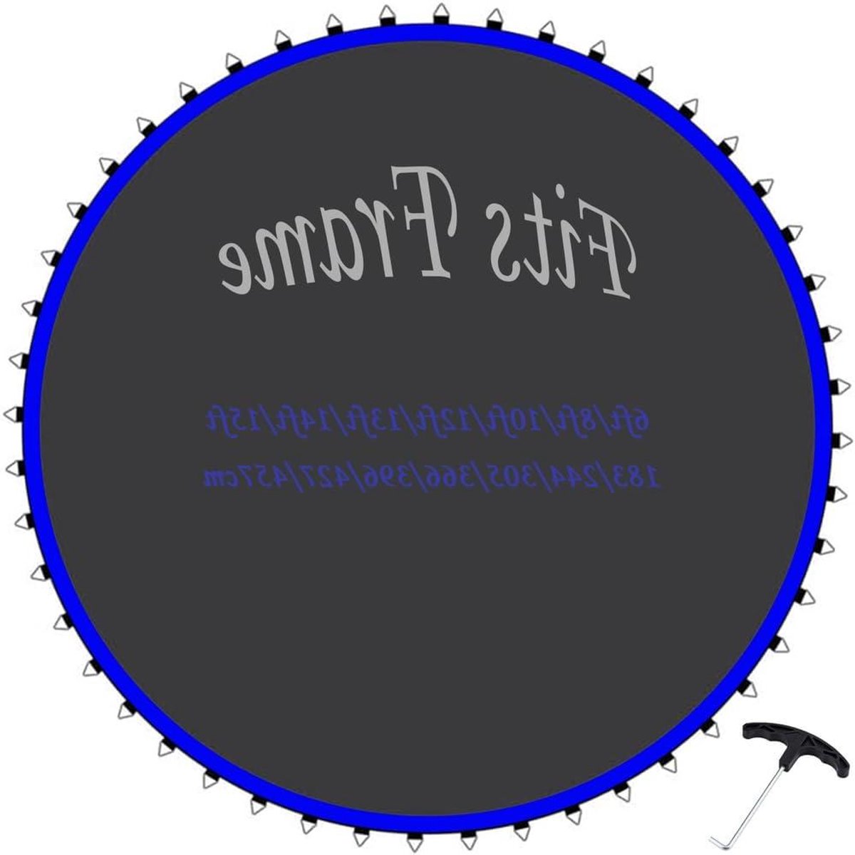 Springmat Trampoline - Vervangend Doek - Buiten Spelen - 8-voudig Gestikt - 366 cm - Zwart Blauw