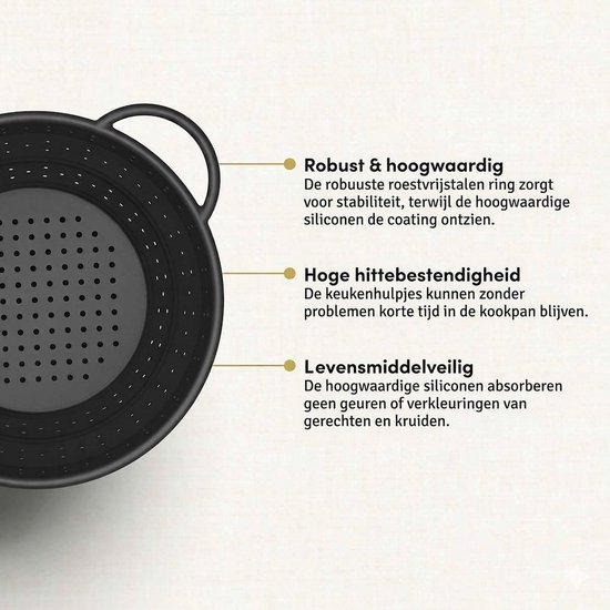 Hoffmann opvouwbaar vergiet - Ø 23,5 cm - siliconen - ruimtebesparend - vaatwasserbestendig — afbeelding 3