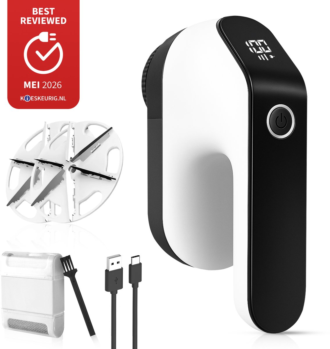 MostEssential Premium Elektrische Pluizenverwijderaar FL777 – Pluizentondeuse - USB-C Snellaadfunctie - Draadloos - 2000 mAh Batterij - PRO Edition