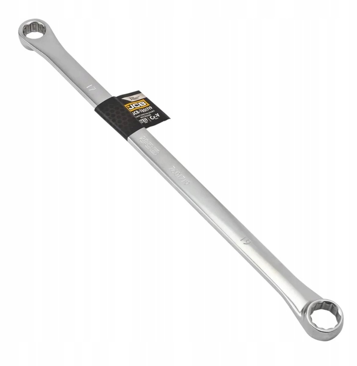 JCB Dubbele Ring Dopsleutel Extra Lang 17x19 mm - CR-V Staal