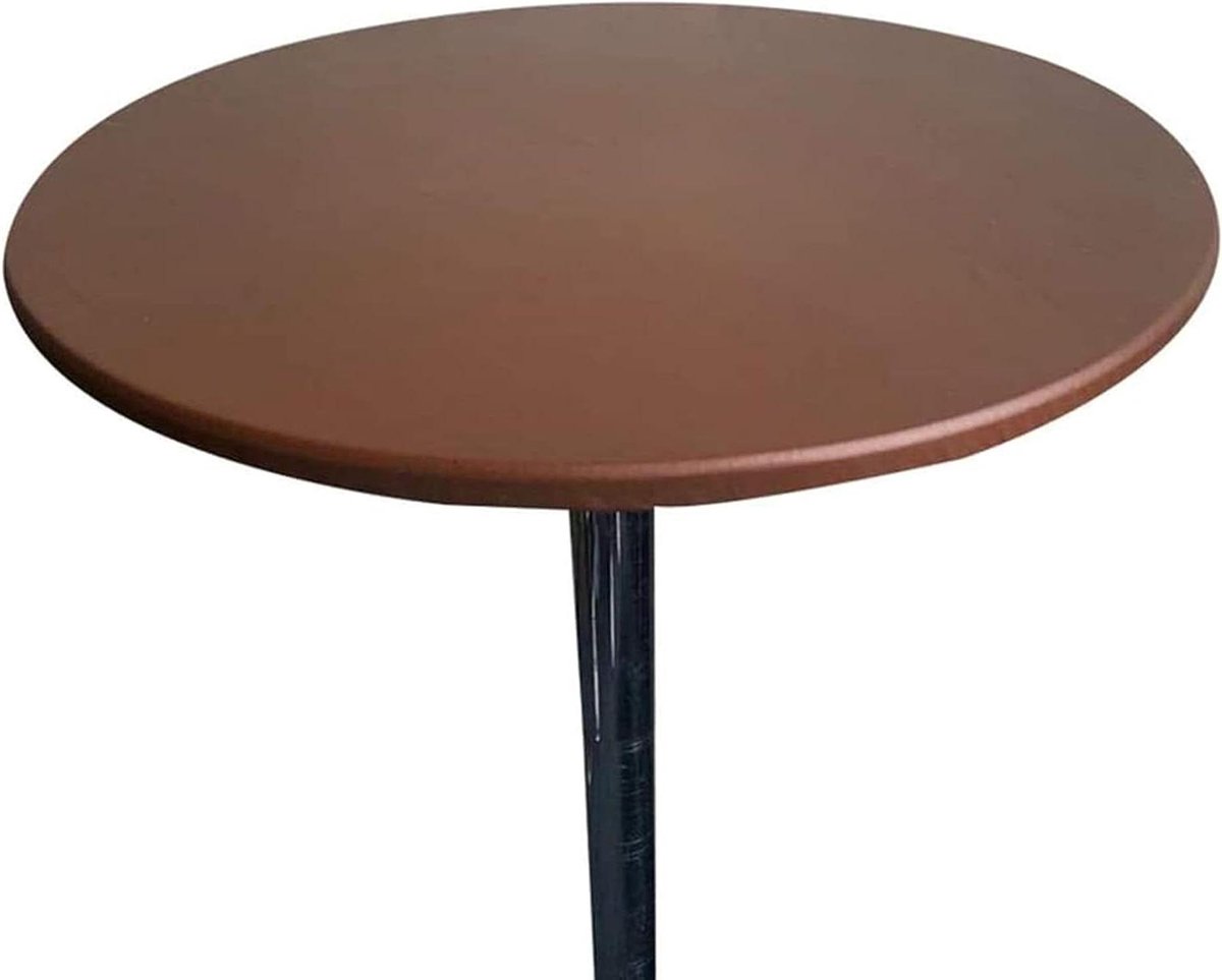 Ronde Tafelhoes - Beschermhoes Tafel - Tafel Beschermen - Waterdicht & Elastisch - 80 cm Diameter - Koffie