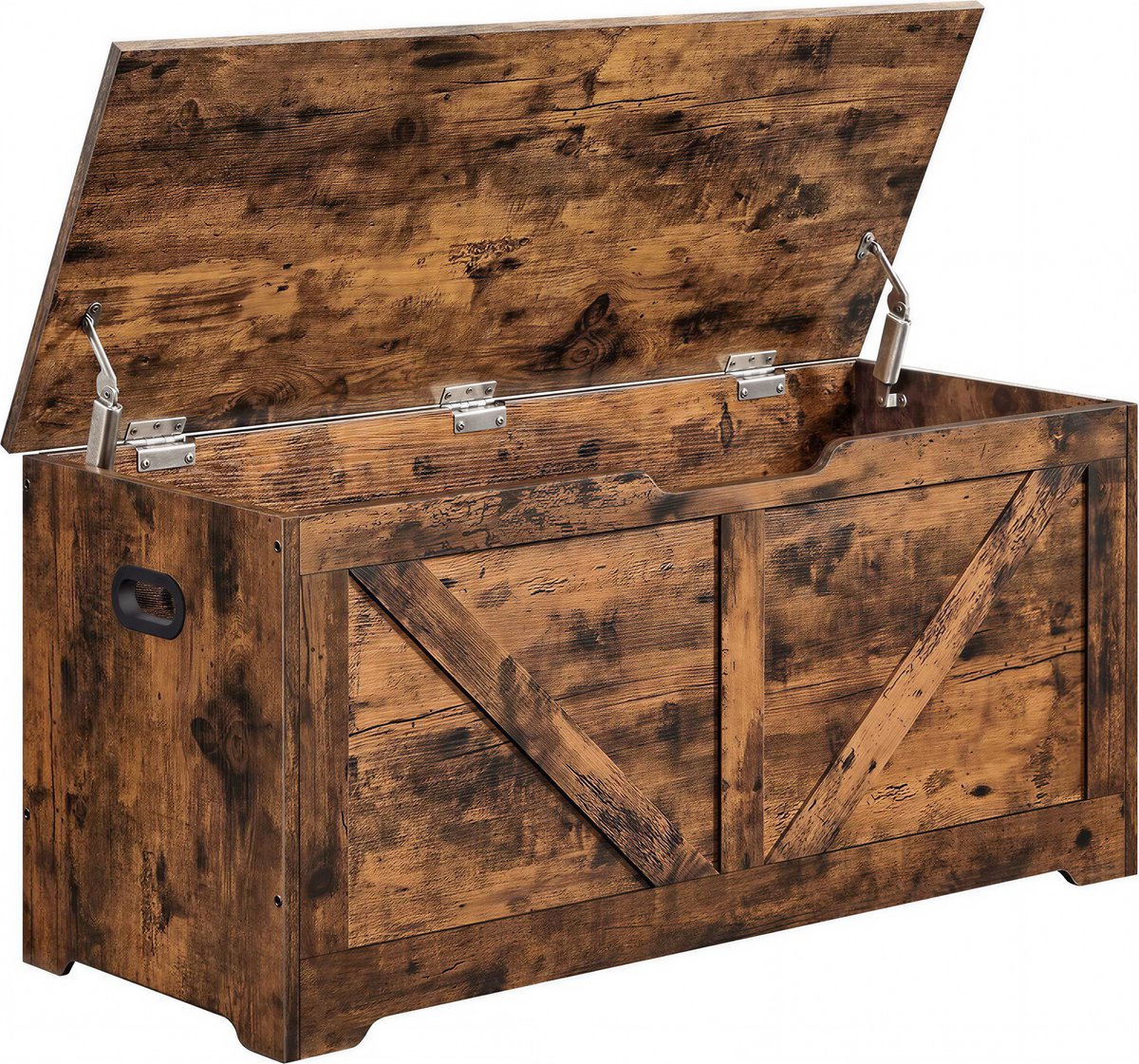 Monza Home® Zitbank met Opbergruimte - Opbergkist, Speelgoedkist en Schoenenbank in Landelijke Stijl - Vintage Bruin