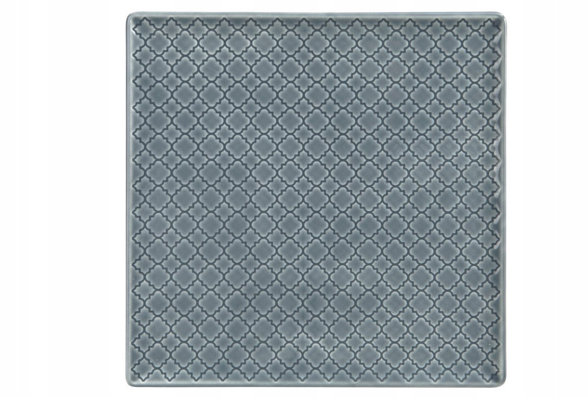 Lubiana Marrakesz Kwadratbord 25,5cm - Grijs/Blauw Porselein