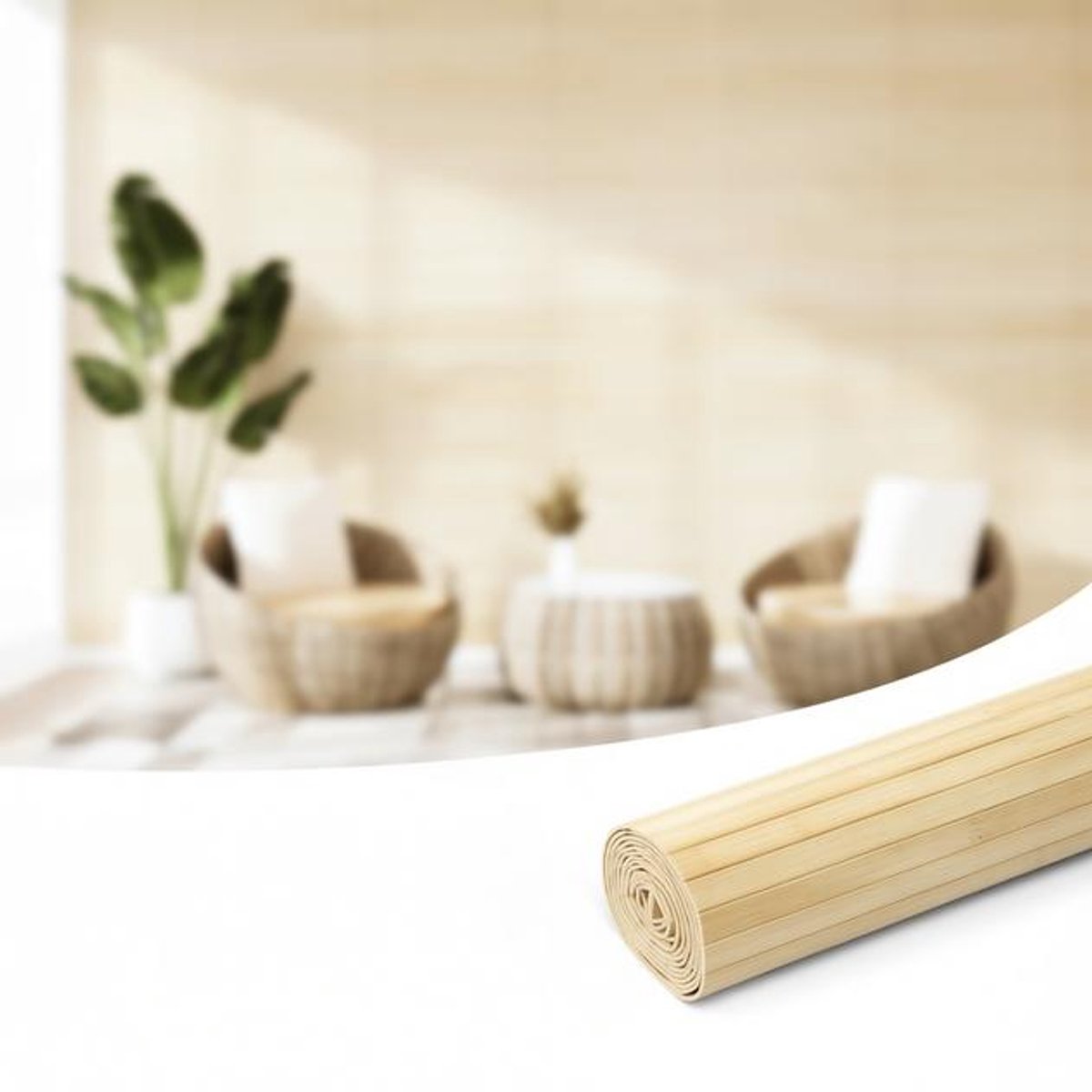 Maison Elara Bamboe Wandpaneel Natuurlijk 30x244 cm - Tropisch Interieur Decor - Lambrisering voor Muur en Plafond