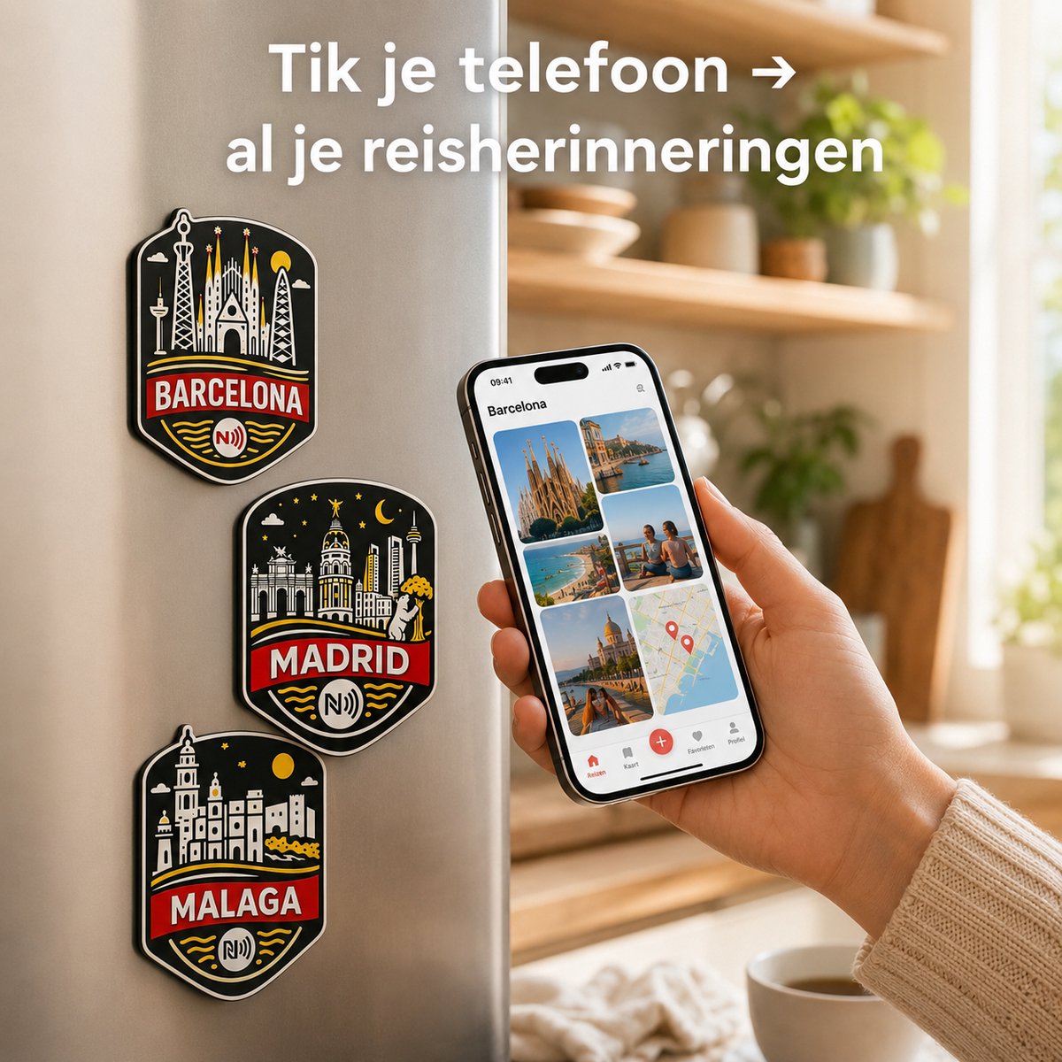 Tap3DX Smart Magnet Spanje – Kies je Stad – 3D Koelkastmagneet