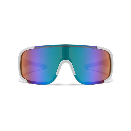 Zonnebril - Fiets - Sport - Festival bril - Rave - Voor heren en dames - Semi randloos - Met witte pootjes - Multicolor spiegelglas — afbeelding 2