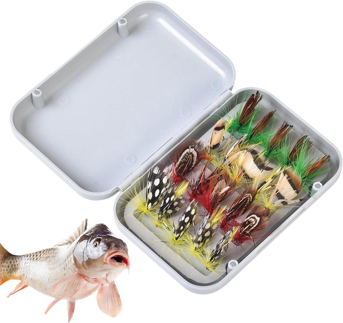 Vliegen aas - Forel lokaas - Vissen in zoetwater - Natuurlijke imitatie - 20 tot 100 stuks - Multicolor