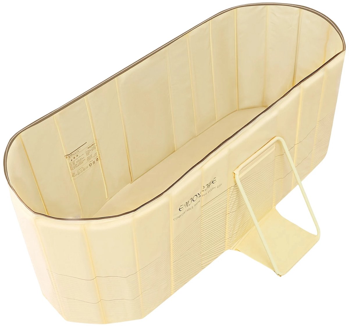 RosaBloom Opvouwbare Badkuip - Draagbaar Zitbad Volwassenen - IJsbad - Spa Hot Tub - Vijflaags Geïsoleerd - 150x55x50 cm - PVC - Geel