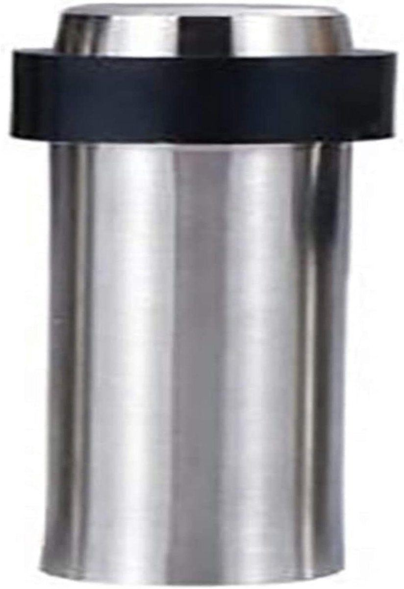 Deurstop RVS - Deurvanger Buffer - Deur Beschermen - Rubberen Bumper - 100 mm - Zilver