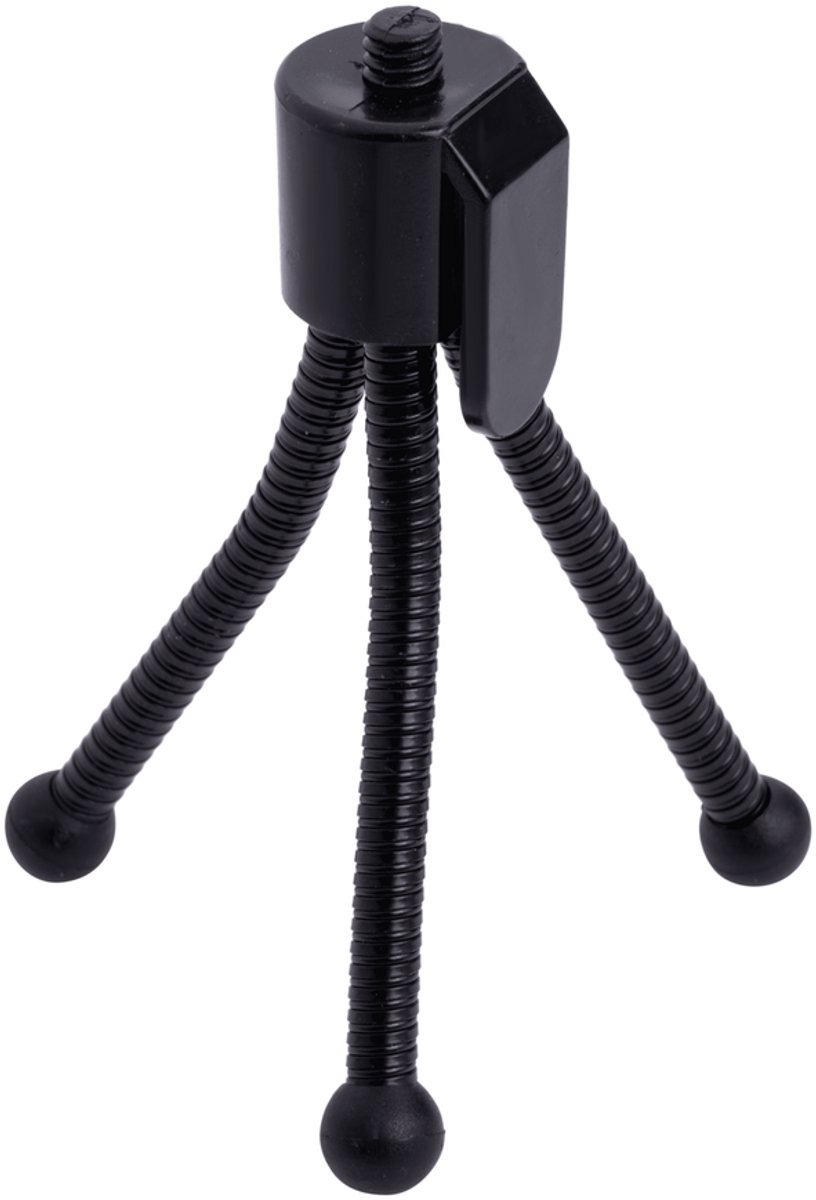 Flexibel Mini Statief voor Smartphone en Compactcamera – Buigbaar Tripod – Telefoonhouder – Vloggen, Foto's en Video's – Zwart