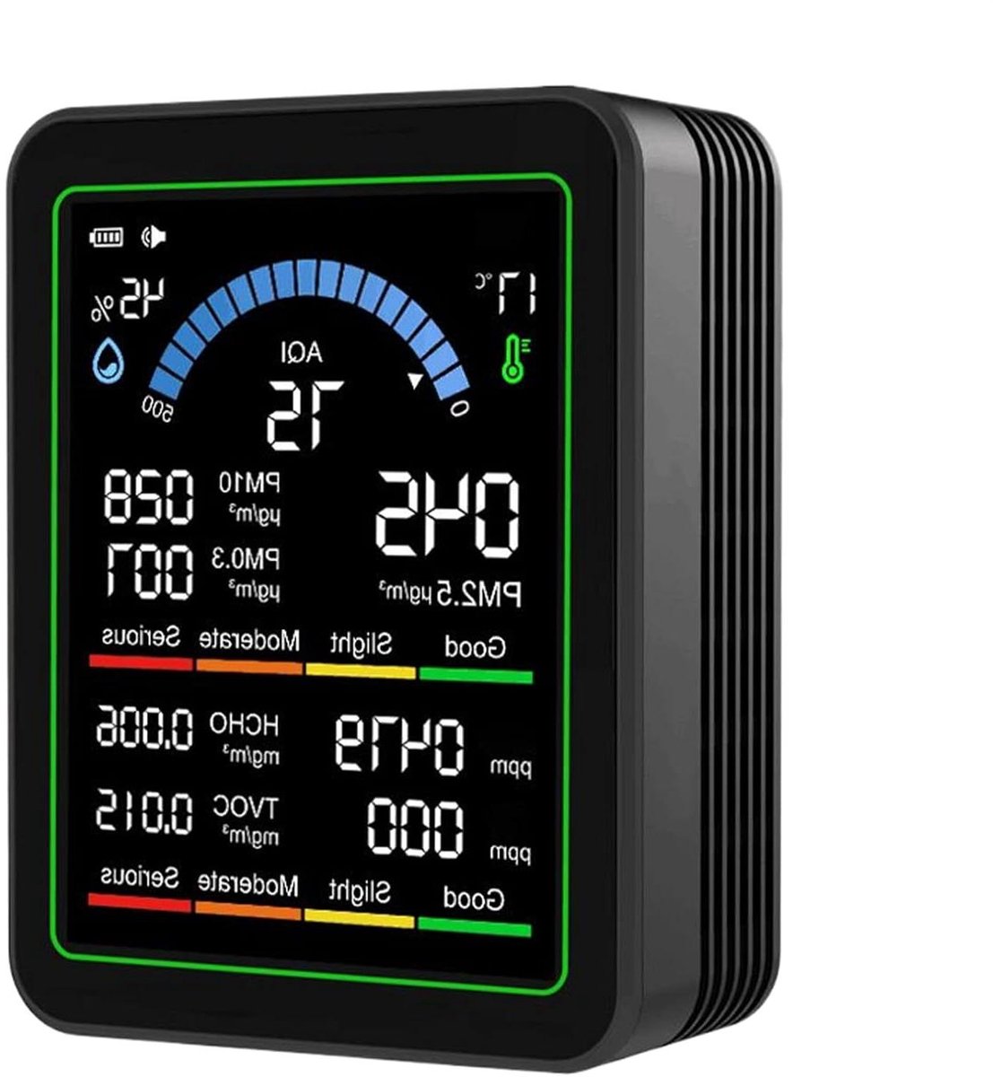 Luchtkwaliteit Meter - Binnenlucht Detector - Gezond Leven - Historische Data - Compact Ontwerp - Wit