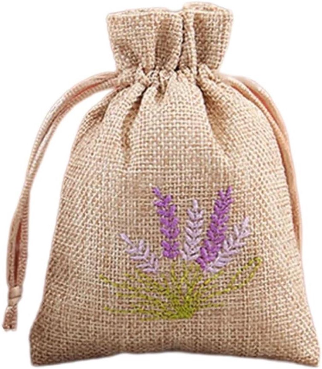 Lavendel Zakjes - Geurzakjes Linnen - Ruimte Verfrissen - Navulbaar Trekkoord - 10 Stuks - Natuurlijk