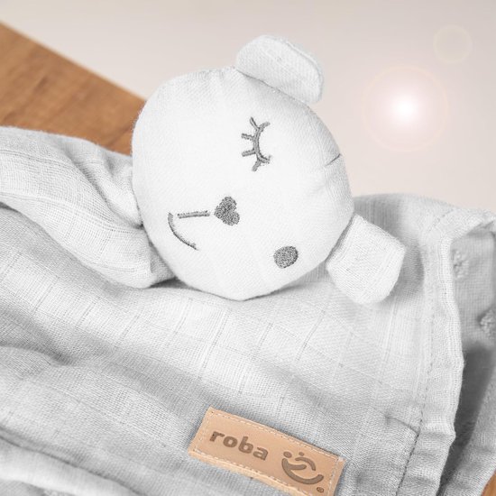 Knuffeldoek Vos - Zacht Speelgoed - Baby Comfort - Biologisch Katoen - 40x40 cm - Zilvergrijs — afbeelding 3