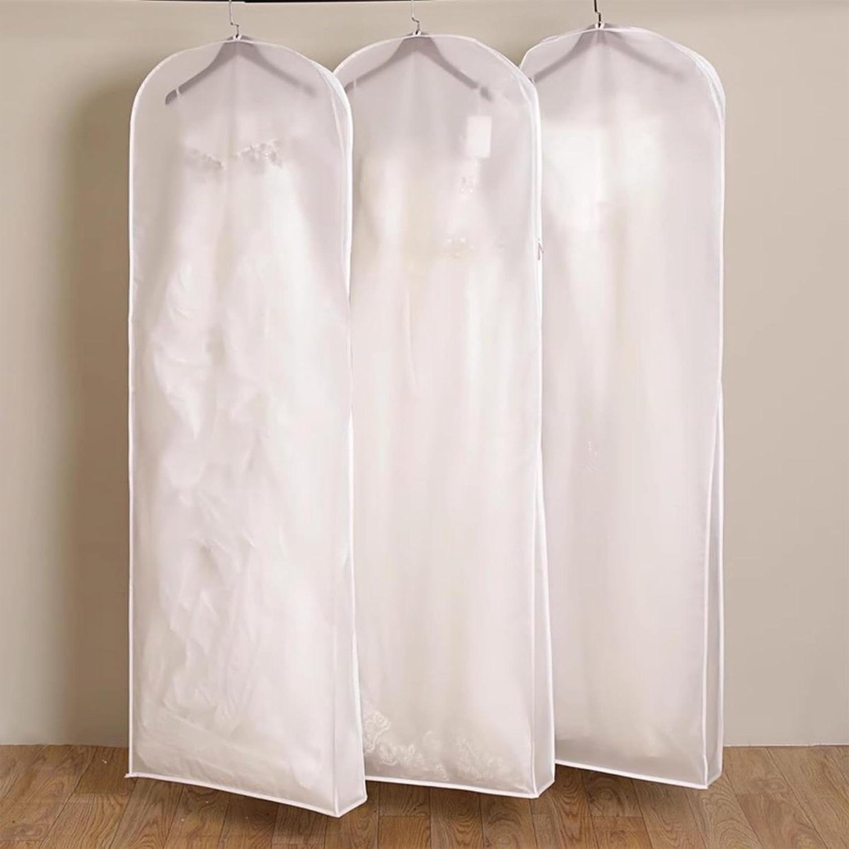 Kledinghoezen Set - Jurkhoezen Opbergzakken - Kleding Beschermen - Ademend PE Materiaal - 3 Stuks - Doorzichtig