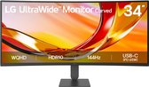 LG UltraWide 34U640B-B - WQHD VA Monitor - USB-C 65W - 1800R Cruved - 144hz - 34 inch